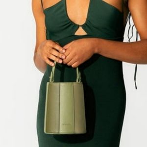 Vegan leather bucket bag